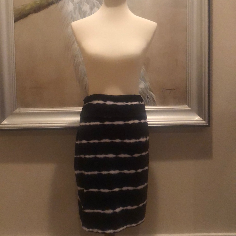 Black and White Comfortable Tie Dye Stretchy Skirt